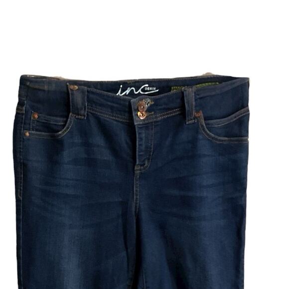 INC Jeans Women's 6 Crop Straight Leg Curvy Fit Mid Rise Double Button - Picture 4 of 10